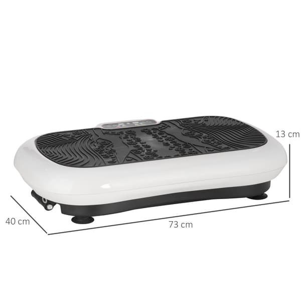 Vibrationsplatta Fitnessapparat, 73x40x13 cm, Svart och Vit
