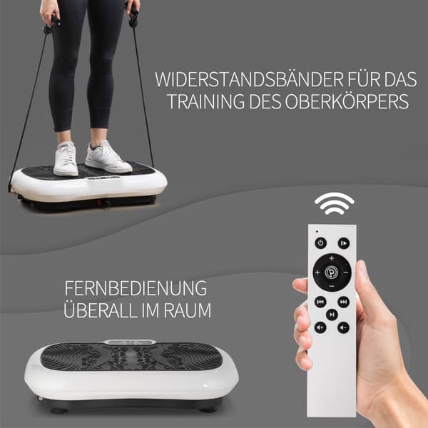 Vibrationsplatta Fitnessapparat, 73x40x13 cm, Svart och Vit