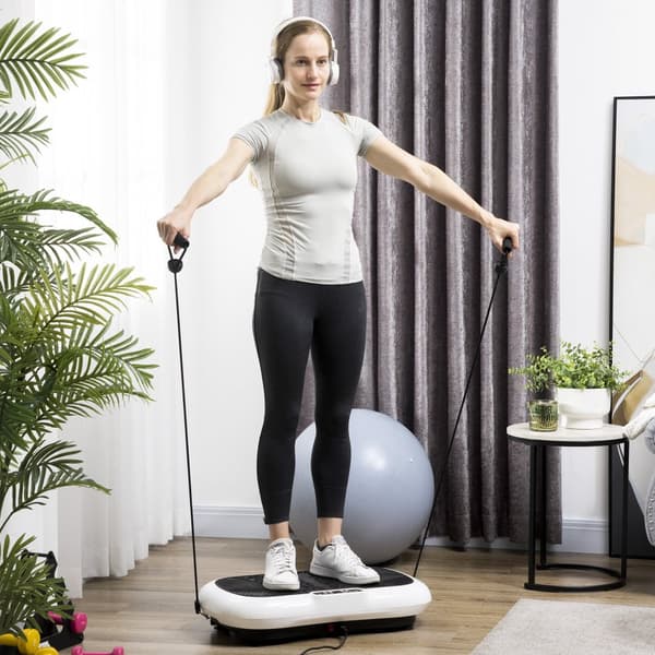 Vibrationsplatta Fitnessapparat, 73x40x13 cm, Svart och Vit