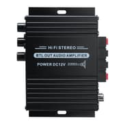 400W Mini DC12V/220V bluetooth 2-kanals HiFi hjemmebil stereoforstærker Musikmodtager FM-radio(Sort, med BT-funktion)