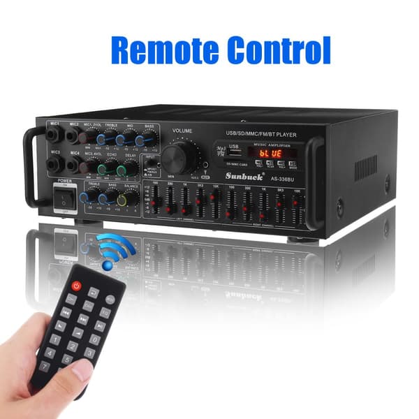 Sunbuck hi-fi förstärkare 2000 watt stereo effektförstärkare 2-kanals förstärkare bluetooth 5.0 audio stereo effektförstärkare