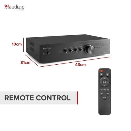 Audizio AD200B stereoförstärkare - 2.1 hi-fi förstärkare med Bluetooth - Svart