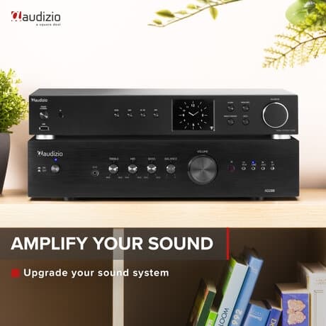 Audizio AD200B stereoförstärkare - 2.1 hi-fi förstärkare med Bluetooth - Svart