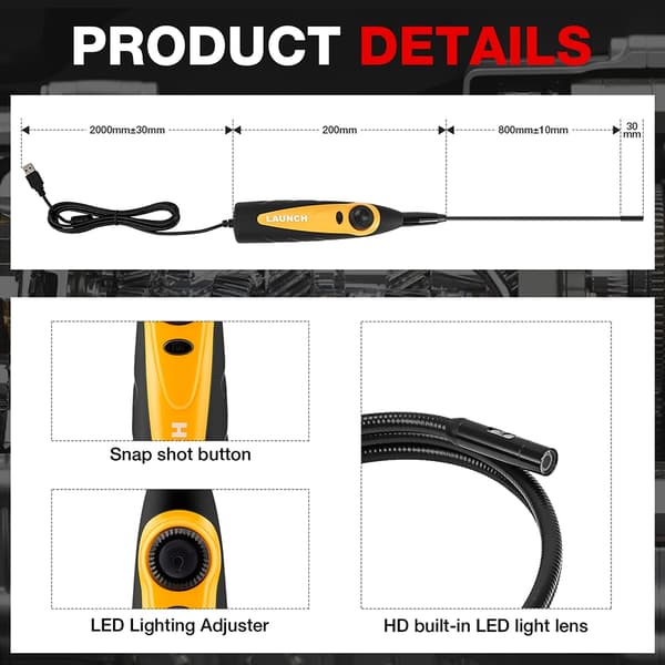 Kamera Videoskop, HD IP67, 2M Kabel