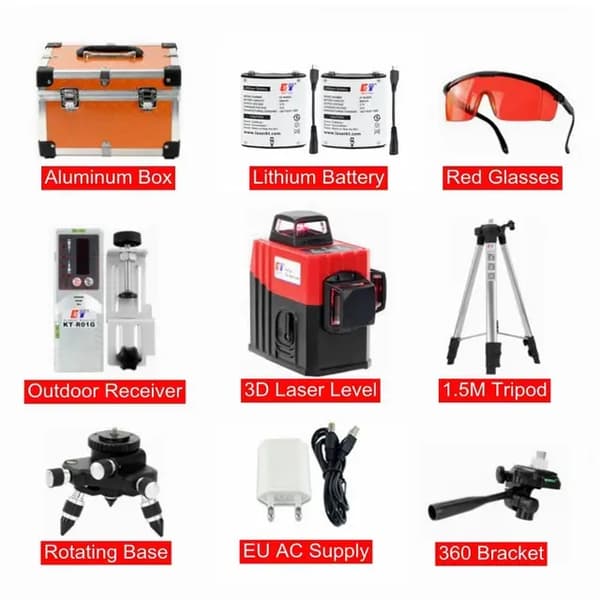 Laser-taso, 12 viivaa, itsetasaava