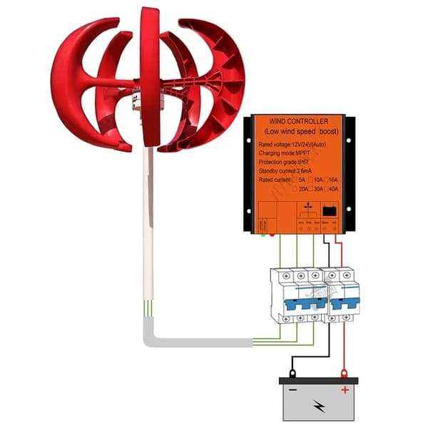Vindmølle generator, Start ved lav vindhastighed, LED opladningsindikator