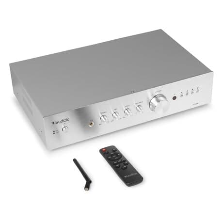 Audizio AD200A stereoförstärkare - 2.1 hi-fi förstärkare med Bluetooth - Silver