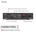 Miniatyrbild 4 av 11: Audizio AD220B stereoförstärkare - 2.1 hi-fi förstärkare med Bluetooth - Svart