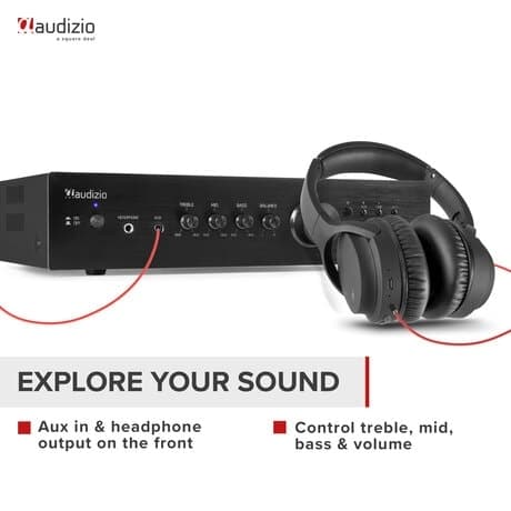 Audizio AD220B stereoförstärkare - 2.1 hi-fi förstärkare med Bluetooth - Svart