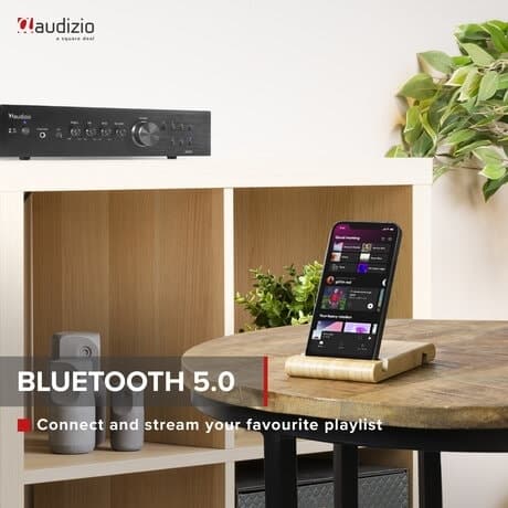 Audizio AD220B stereoförstärkare - 2.1 hi-fi förstärkare med Bluetooth - Svart