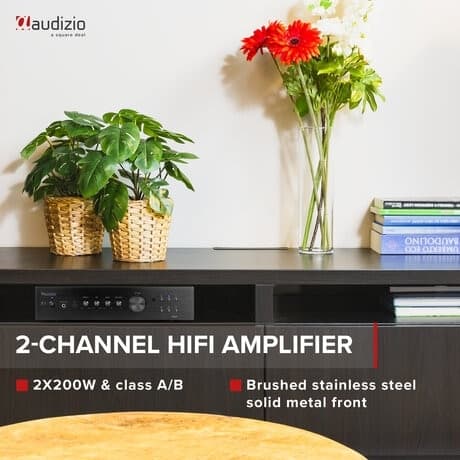 Audizio AD220B stereoförstärkare - 2.1 hi-fi förstärkare med Bluetooth - Svart