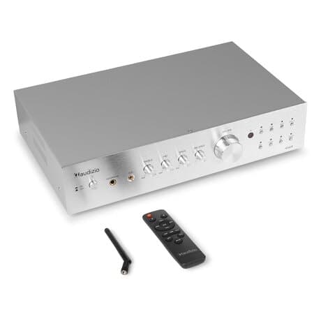 Audizio AD420A stereoförstärkare - 4-kanals hi-fi förstärkare med Bluetooth - Silver