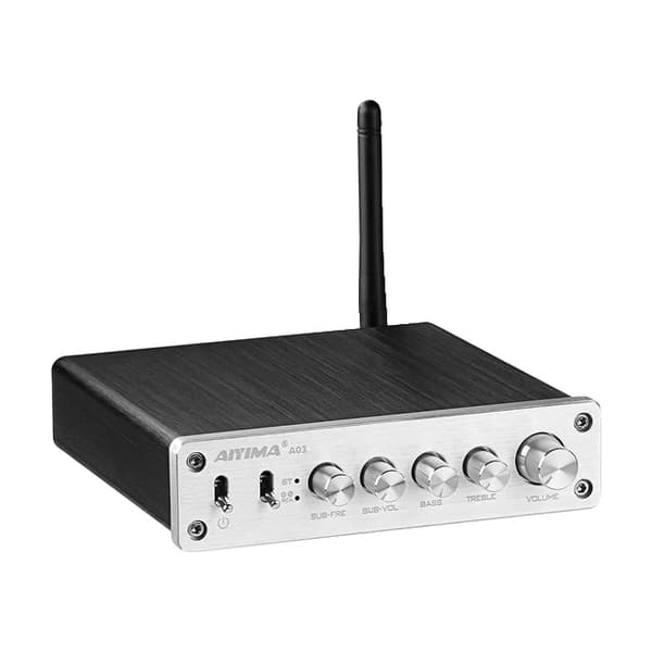 Bluetooth-förstärkare, 21 kanaler, bas- och diskantkontroll, ingen strömkontakt