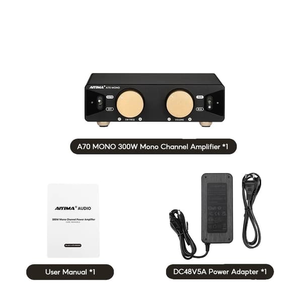 A70 MONO Effektforstærker, 300W Udgange, XLR & RCA Indgang,A70 MONO med EU