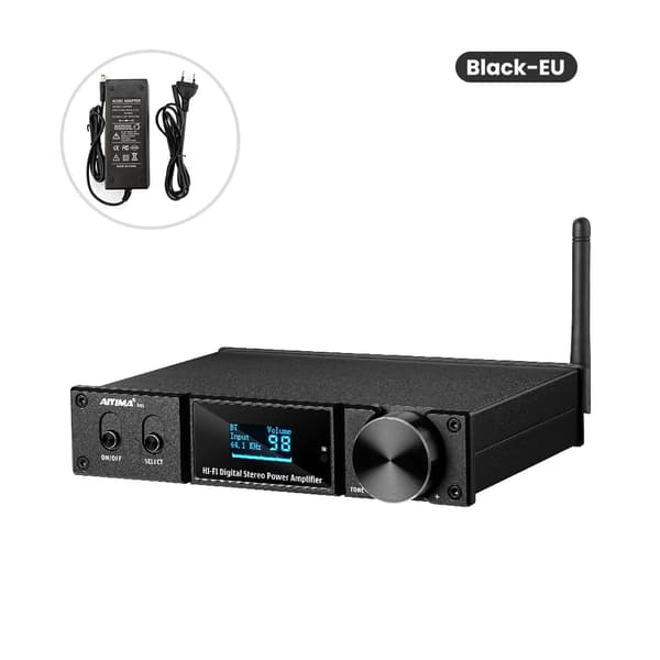 AIYIMA D05 Bluetooth-förstärkare, 120W utgång, OLED-display,Med 32V EU-kontakt