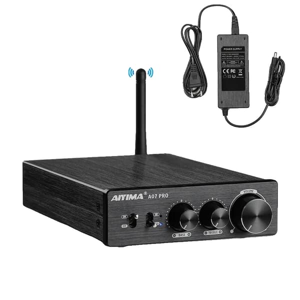 Bluetooth-förstärkare, 300W x 2 utgångseffekt, 2.0-kanal, RCA- och Bluetooth-ingångar,Med DC36V EU-kontakt
