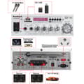 Miniatyrbild 3 av 4: Bluetooth Effektförstärkare, 1200W Nominell Effekt, 5-Bands EQ Mixer, Dubbel Mikrofoningångar