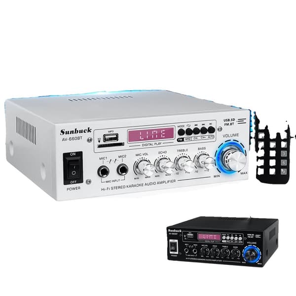 Bluetooth Effektförstärkare, 1200W Nominell Effekt, 5-Bands EQ Mixer, Dubbel Mikrofoningångar