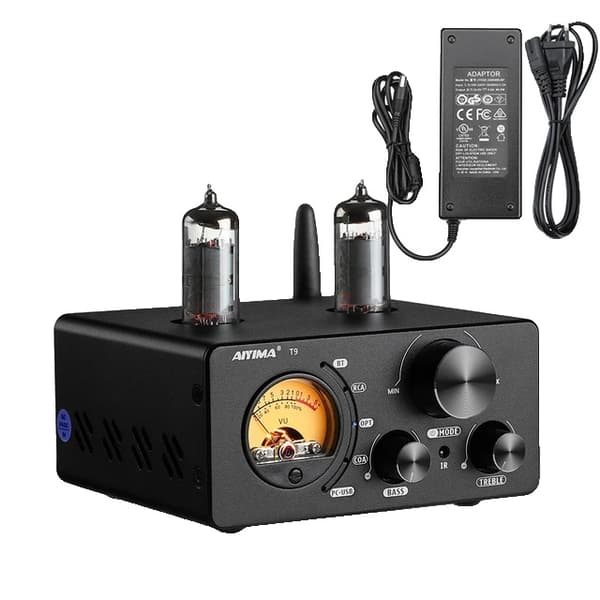 Vakuumrörsförstärkare, HiFi-ljudkvalitet, USB DAC Fiber Coax Dekodning, med EU-kontakt