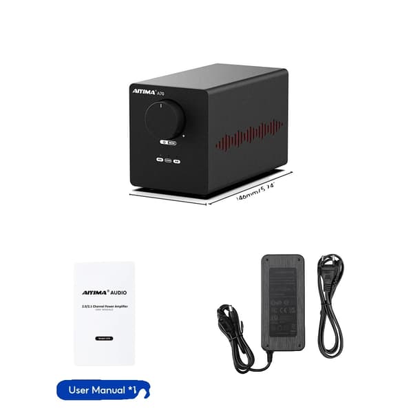 Aiyima A70 Balanceret Stereo Forstærker, 300W Udgange, RCA + XLR Indgang,Med DC48V EU-stik