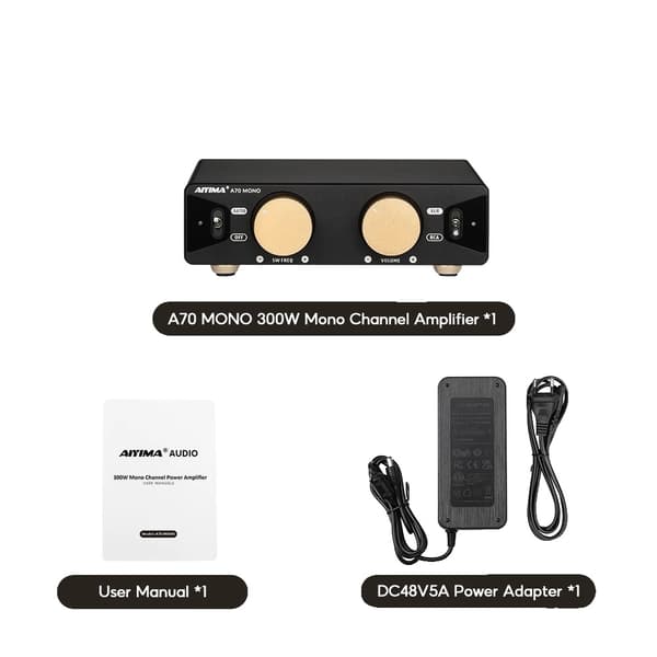 A70 MONO Effektförstärkare, 300W Utgång, XLR & RCA Ingång,A70 MONO med EU