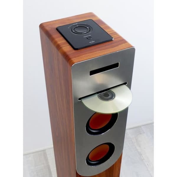 INOVALLEY HP34-CD-WOOD CD-spelare torn - Bluetooth - 100 W - USB - Trä och grå