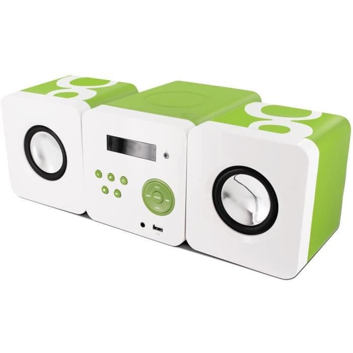 GULLI-477180-12 W MP3-mikrosystem med USB-port, FM, hovedtelefonstik