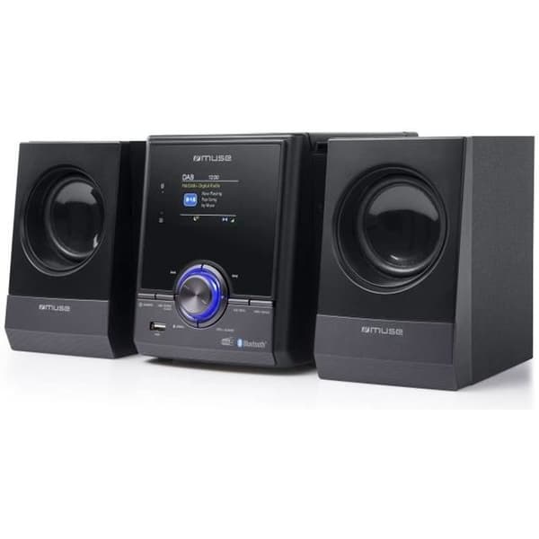 MUSE M-50 DBT - Micro-system CD - DAB + / FM - Bluetooth - 60 lagringsbara stationer - 2x15W - USB, Aux-ingång, hörlursuttag - Svart Svart