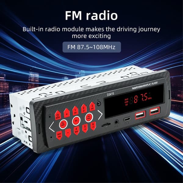 Bil Bluetooth MP3-spiller Bilstereo TF-kort U-Disk FM-radio