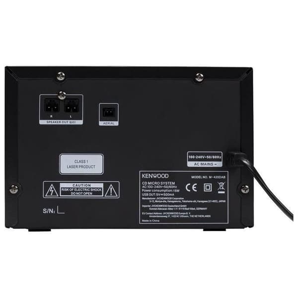 KENWOOD M-420DAB Microsystem, Black Color, D, USB, Dab+, Bluetooth