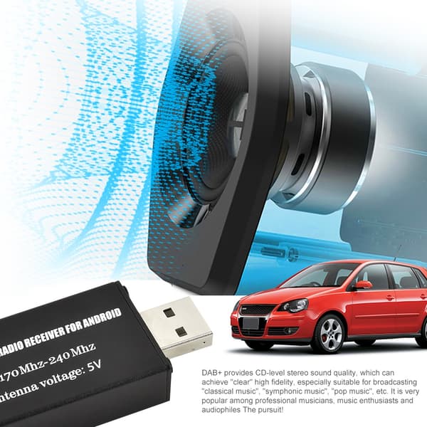 Auton DAB+ -radiovastaanotin, antenni digitaalinen viritin, Android-stereosoitin