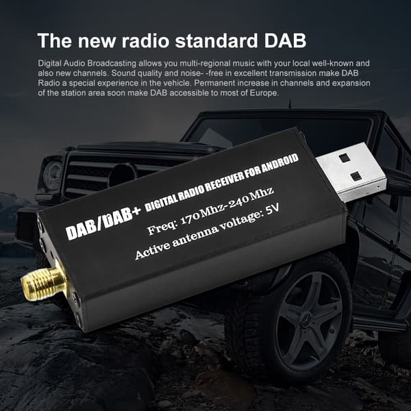 Auton DAB+ -radiovastaanotin, antenni digitaalinen viritin, Android-stereosoitin