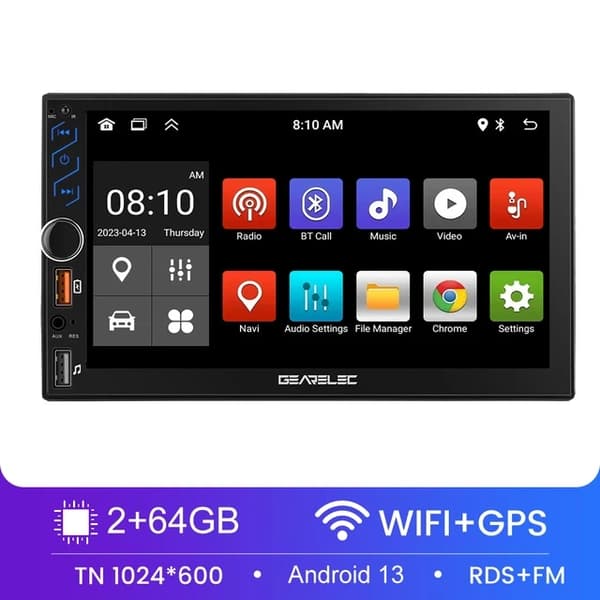 Autosoitin, Android 13, Carplay-integrointi, HD-kosketusnäyttö, 2-32GB KAMERA