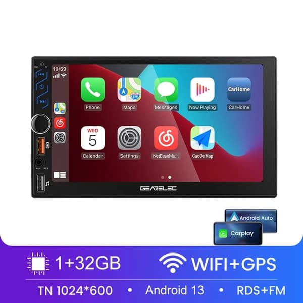 Autosoitin, Android 13, Carplay-integrointi, HD-kosketusnäyttö, 2-32GB KAMERA
