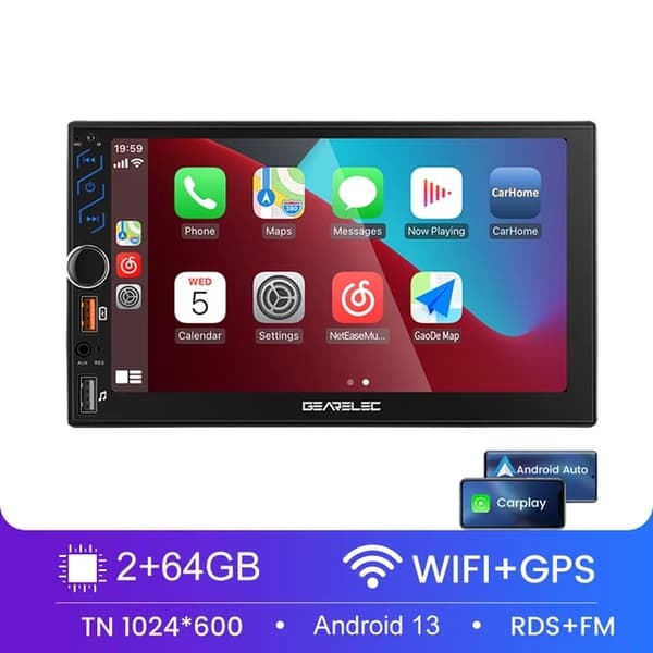 Autosoitin, Android 13, Carplay-integrointi, HD-kosketusnäyttö, 2-32GB KAMERA