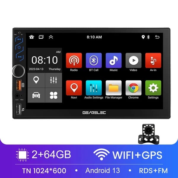 Autosoitin, Android 13, Carplay-integrointi, HD-kosketusnäyttö, 2-32GB KAMERA