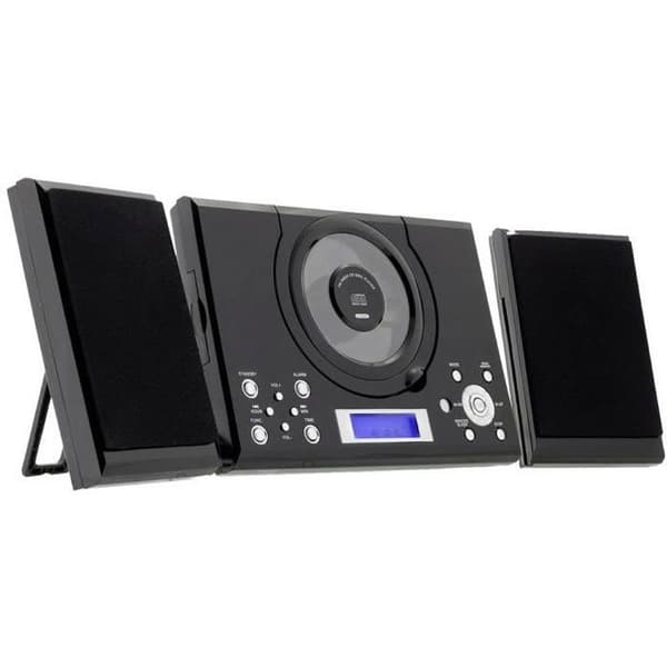 Roxx MC 201 Stereosystem AUX, CD, FM, med fjärrkontroll, med högtalarbox, väckarklocka funktion svart