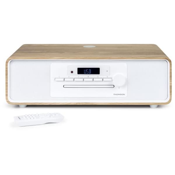 Bluetooth mikrosystem - THOMSON - Vit och svart - FM/CD/MP3/USB-radio, 60W, Equalizer