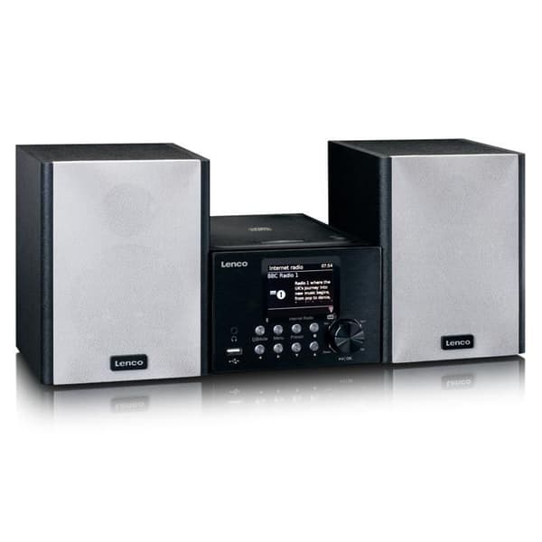 Lenco MC-250BK - Mikrosystem med smart radio, CD/USB-spelare, internet, DAB+, Bluetooth® - Svart