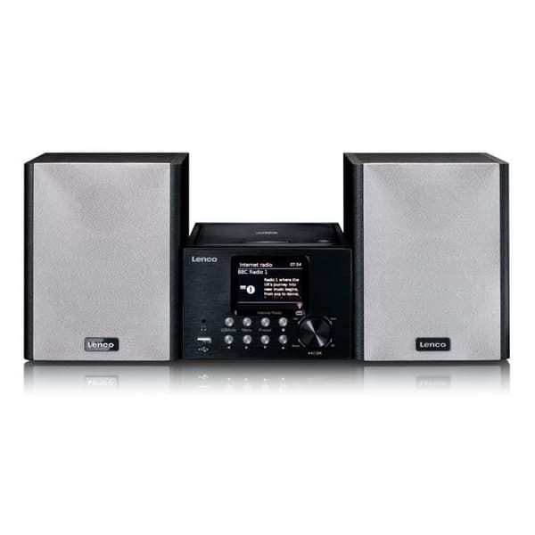 Lenco MC-250BK - Mikrosystem med smart radio, CD/USB-spelare, internet, DAB+, Bluetooth® - Svart Svart
