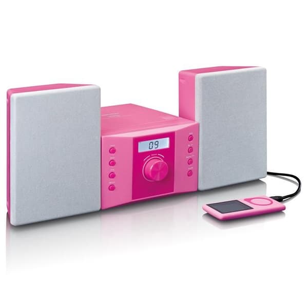 Mikrosystem - Lenco - MC-013PK - CD-spelare - FM-radio - Rosa