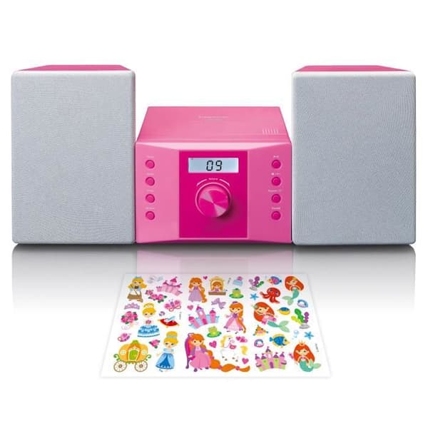 Mikrosystem - Lenco - MC-013PK - CD-spelare - FM-radio - Rosa