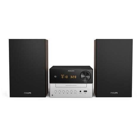 PHILIPS TAM3205 - Mini Hi -Fi CD, USB, Bluetooth, FM -radio - 18W - Basreflex - Digital ljudkontroll Svart, Silver