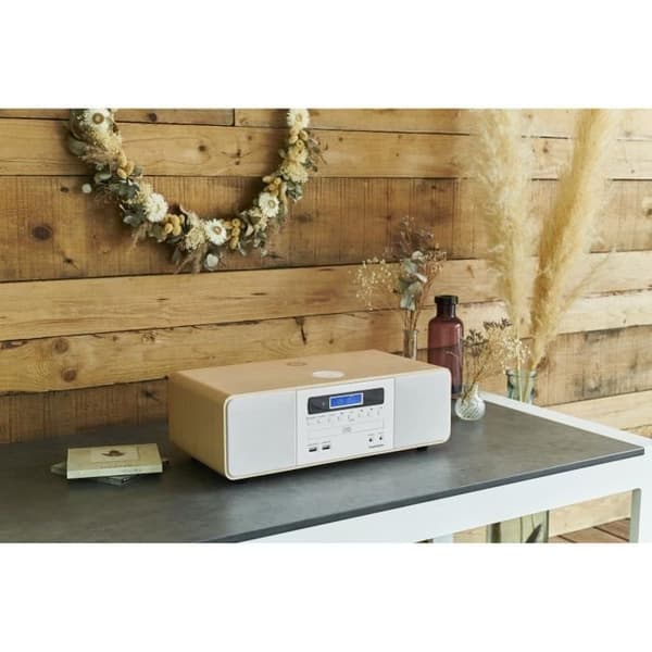 Kompakt Bluetooth-system - THOMSON - Vit/Induktion - FM/CD/MP3/USB-radio, 50W, Equalizer, Fjärrkontroll, Strömförsörjning. 230V