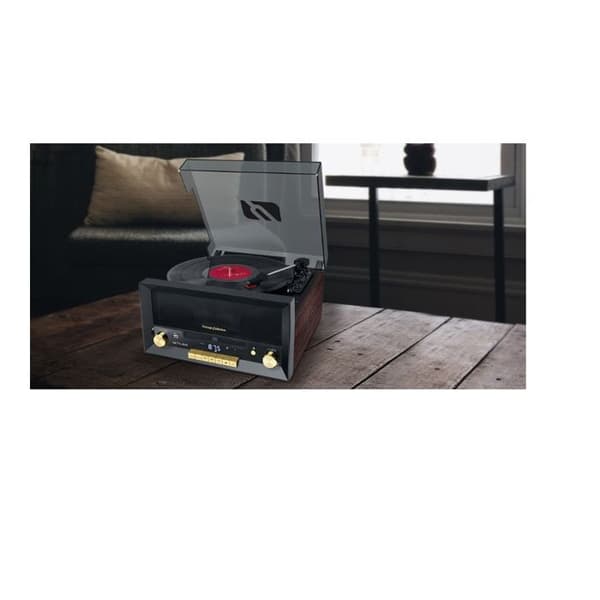 Vintage 20W CD Hifi-system med vinyl skivspelare - CD/FM/USB/AUX - Svart - MUSE