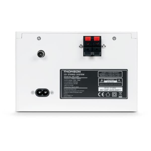 Microsystem - THOMSON - COSY MIC121BT - CD-spelare, Bluetooth, FM-radio, MP3, USB - Trä och vit
