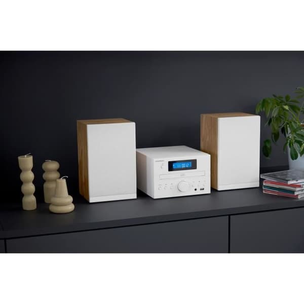 Microsystem - THOMSON - COSY MIC121BT - CD-spelare, Bluetooth, FM-radio, MP3, USB - Trä och vit
