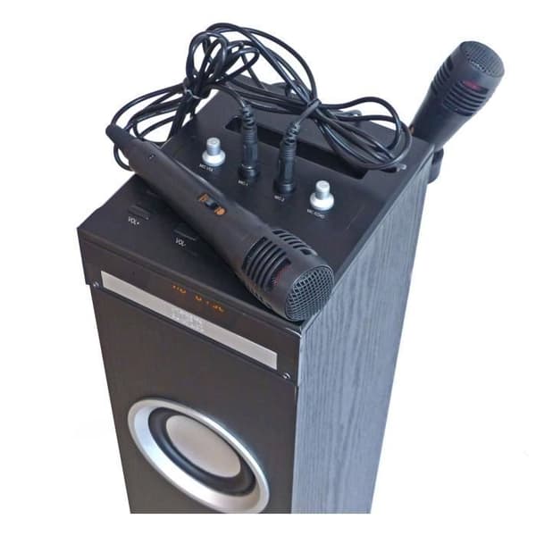 Inovalley HP49CD - Bluetooth ljudtorn - CD-spelare och karaokefunktion - 100W - FM-radio - USB-port - Aux-ingång - Svart