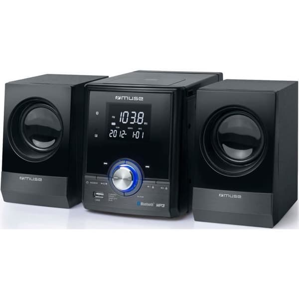 MUSE M38BT Hi-Fi-system CD/MP3-spelare Bluetooth/NFC FM-radio USB-port Svart Svart