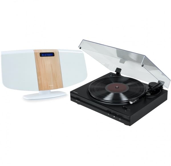 Stereoanlæg / Digitalt minitower med pladespiller THOMSON TT350 & MIC401
